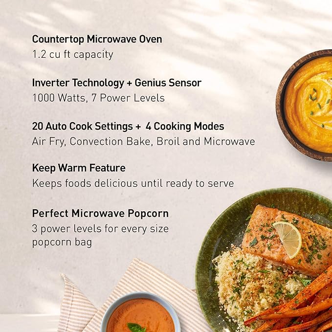 Panasonic HomeChef Connect Microwave Oven, Smart Multi Oven, Connected App for Automated Meal Prep, 4 Cooking Modes, Air Fryer, Convection Bake, FlashXpress Broiler, 1000W, 1.2 cu. Ft. - NN-CV87QS