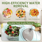 Fruit spinner Kitchen salad tool Salad Spinner Doubled Rain Holes, Lettuce Dryer For Washing, Drainage, And Dehydrating Greens, Fruits, And Vegetables Nordic Blue Salad Dehydrator,Blue