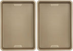 GoodCook BestBake Nonstick Bronze 9" x 13" Oblong Baking Pan, Textured Carbon Steel, Scratch-Resistant, Non-Toxic Cake Pan, 13x9 Bakeware, Durable Oven Pan for Even Heating and Easy Cleanup
