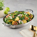 Hestan Provisions Oval Au Gratin Baking Dish, 2 Quart Clad Stainless Steel, 12.5 x 9 Inch - Oven Safe 600F, Kitchen to Table Serving, Designed with Thomas Keller