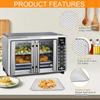 Air Fryer Basket Replacement for Gourmia GTF7655 GTF7460 GTF7465 GTF7520- Toaster Oven Accessory Parts for 24L Capacity 1700W French Door Digital Air Fryer Oven with 17 Cooking Presets