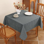 Faux Linen Fabric 54 x 54 Inch Square Grey Tablecloth, Textured Water Resistant & Washable Card Table Cloth, Anti-Scratch for Dinning Kitchen Patio