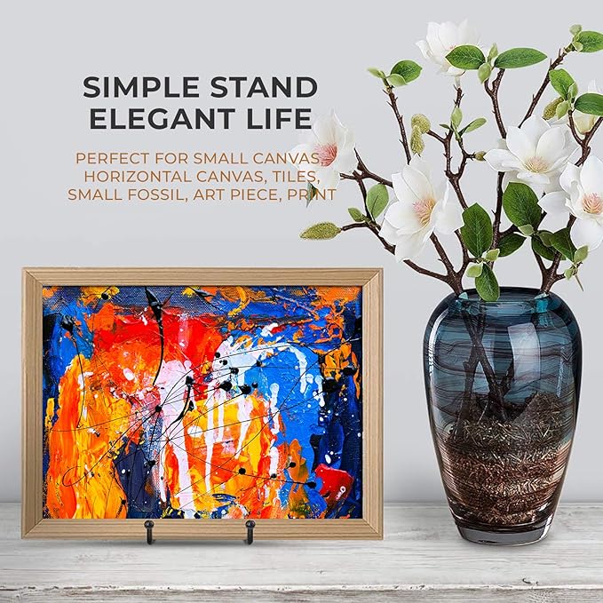 TR-LIFE Plate Stands for Display - 4.5 Inch Plate Holder Display Stand + Metal Frame Holder Stand for Picture, Decorative Plate, Book, Photo Easel