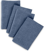 Solino Home Linen Cloth Napkins Set of 4-100% Pure Linen Blue Denim Dinner Napkins 20 x 20 Inch for Winter - Athena, Handcrafted and Machine Washable