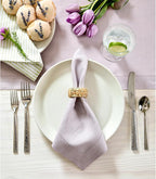 Solino Home Linen Napkins Set of 4 - Classic Hemstitch 100% Pure Linen Lilac Dinner Napkins Cloth 20 x 20 Inch for Valentines - Handcrafted and Machine Washable