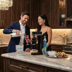 Stainless Steel Black Sparkling Water and Soda Maker Machine with 3 Black Stainless Steel 1L Re-Usable Bottle