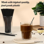 Coffee Stirres, Disposable 7.87-inch Drinking Straws or Coffee-Stirs, 2000pcs Black Straws CoffeeBar Accessories or Cocktail Straws