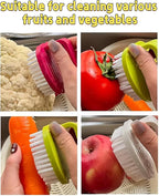 Vegetable Scrubber Brush- 2 Pack Fruit and Vegetable Brushes,Vegetable Brush Scrubber for Food,Veggie Wash Brush with Stiff Bristles Vegetable Cleaner Brush for Fruits,Potatoes,Carrots & More