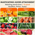 Masticating Juicer Attachment for KitchenAid Stand Mixer, Cold Press Juicer Machine, Slow Masticating Juicer Attachment with Dual Feed Chute, For KitchenAid Mixer Attachments by Gvode