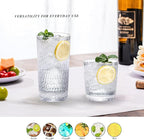 15oz and 22oz Clear Acrylic Glasses Drinkware (Set of 8), Honeycomb Stackable Shatter-Proof Plastic Tumblers, Reusable Plastic Drinking Glasses, BPA-Free, Dishwasher-Safe