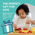 Tovla Jr Kid Safe Knife Gift Set for Real Cooking | Toddler Kitchen Knives | Montessori STEM Cooking Tools | Kids Chef Knives and Utensils | BPA Free Dishwasher Safe | Birthday Gift Ages 4 to 12