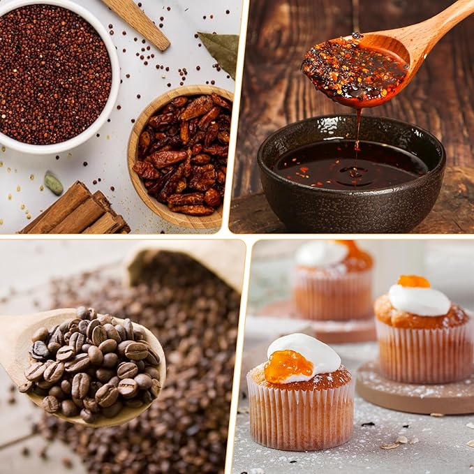 Set of 4 Wooden Measuring Spoons Measuring Spoons Cups Baking Utensil Natural Wooden Measuring Set for Dry Ingredients Coffee Powder (1TBSP+1TSP+1/2TSP+1/4TSP)