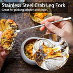 suoundey Seafood Cracker Tool Set With Lobster Sheller Stainless Steel Crab Crackers Crab Leg Fork Seafood Scissors And Storage Bag, Crab Leg Pick Utensils Set Crab Eating Tools (24Pcs)