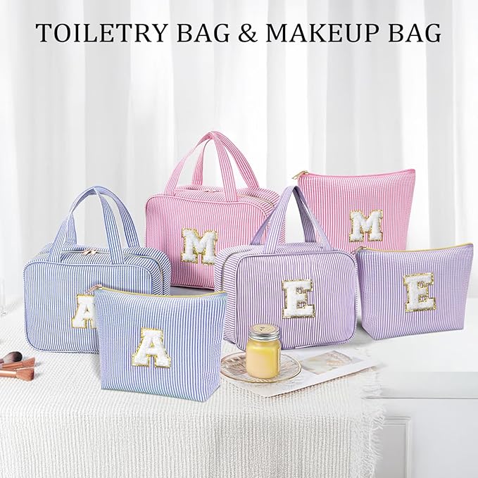 YOOLIFE Travel Toiletry Bag for Women - Hanging Toiletry Bag Makeup Bag, Portable Toiletries Travel Bag and Cosmetic Bag Essentials - Letter Y, Pink