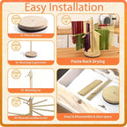 10 Pcs Pasta Making Tools, Pasta Making Kit with Pasta Drying Rack,2 Rolling Pins,Gnocchi Board,Pasta Cutting Tools,2 Ravioli Makers,Making Dumplings.All-in-One Pasta Making Accessories for Home