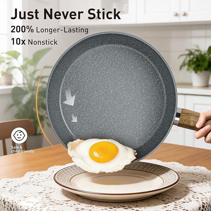 DishDelight Induction Pots and Pans Set Non Stick, 30 Piece Nonstick Kitchen Cookware Sets, Gray Cooking Pan Set, PFOA & PFOS Free