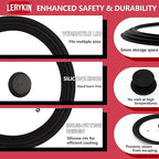 Lerykin Tempered Glass Lid Set of 2 - Universal Lids with Heat Resistant Silicone Rim for Pots, Pans and Skillets - Pan Cover Replacement Lids Fit 7", 8" & 9" and 10", 11" & 12" Diameter Cookware