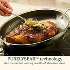Cuisinart FusionPlus Hybrid Nonstick Stainless Steel Cookware Set, 5-Piece Skillet Cooking Set with PFAS-Free PURELYSEAR Ceramic Non Stick Technology, Scratch Proof, Cool Grip Handles, Dishwasher Safe