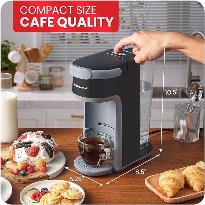 Elite Gourmet EHC323X Rapid Brew Technology 2-in-1 Capsule Coffee Maker, 6~12oz Brewing Capacity, K-Cups and Grounds, Adjustable Mug Height, Reusable Filter, Black