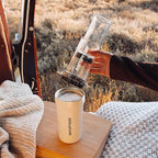 AeroPress Go Plus, Small Portable Coffee Maker Kit, Travel, Camping & Office, All-in-One French Press, Pour-Over & Espresso Style Manual Brewer, 2 Min Brew for Less Bitterness, More Flavor, Cream