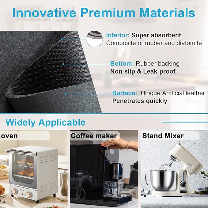 Kitchen Appliance Sliders 360 Degree Rotation Moving on Counter, Appliance Slider Cut to Fit, Mat for Kitchenaid Mixer with Kitchen Accessories,Appliance Mover for Espresso Machine, Food Processor
