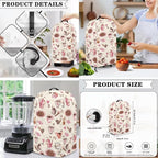 Pink Coffee Theme Kitchen Appliance Covers Set Toaster Cover 2 Slice Food Processor Hood Crock Pot Dust Cover with Side Pockets Machine Washable 3PCS