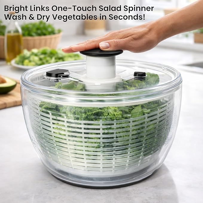Good Grips Salad Spinner 3.6L – Large Lettuce Spinner & Salad Cleaner with Bowl & Lid, Fruit Washer, Vegetable Cleaner, Strainer Bowl, Fast Drying Multipurpose Kitchen Tool