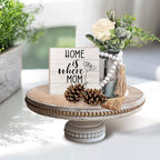 Large Round Wood Risers for Display, 12" Decorative Rustic Farmhouse Cake Stand Pedestal Tray for Home and Kitchen Decor