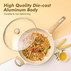 SENSARTE Ceramic Cookware Sets, Pots and Pans Set Non stick, 14 Piece Induction Cookware, Non toxic Healthy Non Stick Kitchen Cooking Set, with Frying Pans Set, PFAS PTFE PFOA PFOS Free