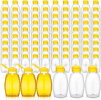 Tioncy 96 PCS Clear Plastic Honey Bottles 16 Oz Honey Jars with Lids Honey Bottle Containers Empty Honey Bear Bottle Squeeze Honey Bottle for Easy Storing and Dispensing