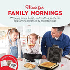 DASH No-Drip Waffle Maker: Waffle Iron 1200W + Waffle Maker Machine For Waffles, Hash Browns, or Any Breakfast, Lunch, & Snacks with Easy Clean, Non-Stick + Mess Free Sides - Aqua