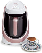 ETHNIQ Turkish Coffee Maker - 100% BPA Free, 120V, 1 to 4 Cup Brewing Capacity with Cook Sense Technology for Delicious Cup of Turkish & Greek Coffee, Turkish Coffee Pot (White)