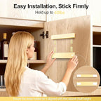 9.5” Large Acrylic Straw Holder for Cabinet Door, Reusable Adjustable Two-Part Straws Organizer with Ultra Sticky Adhesive Strips, 2026 Straw Storage for Kitchen Cupboard (Milky Yellow)
