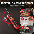 TempPro 1-2 Sec Instant Read Digital Meat Thermometer, ±0.9°F Accuracy, Waterproof & Backlight Food Thermometer for Cooking, Oil Fry Candy Meat Probe for Kitchen, BBQ, Oven, Grill, Smoker