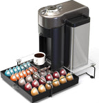 Deco Brothers Crystal Tempered Glass Vertuo Pod Holder Drawer, 30 Large or 60 Small Nespresso Capsule Organizer, Black