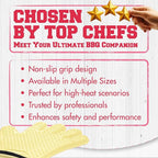 KITCHEN PERFECTION S Silicone Smoker Oven Gloves for Women -Extreme Heat Resistant BBQ Gloves -Handle Hot Food Right on Your Grill Fryer |Waterproof Oven Mitts Cooking Gloves |Superior Set+3 Bonuses