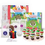 Hot Air Balloon Madeleines Kids Baking Kit STEM Learning Activity Pre-Measured Ingredients Silicone Madeleine Mold Colorful Batter & Icing Decorating Set Educational Recipe Book for Fun Family Baking