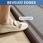 KitchenClouds [2 PCS Kitchen Rugs Cushioned Anti-Fatigue Kitchen Mats for Floor Waterproof Kitchen Rug Set Non-Slip Comfort Standing Mat for Office, Sink, Laundry 17.3"×28"+17.3"×60",Chocolate