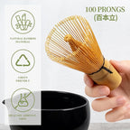 YIBO Matcha Whisk Set Black - Match Bowl with Spout and Whisk, Scoop, Sifter, Chasen Holder Measuring Spoon & Cup Kit for Matcha Tea Ceremony Tools