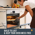Non Stick Oven Liners for Bottom of Oven, 3 Pack Large Heavy Duty Mats, 17” x 25” BPA and PFOA Free Reusable Mat for Toaster Electric Gas Stove Microwave Charcoal or Gas Grills (Copper)