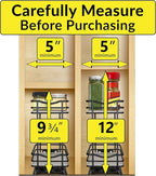 LYNK PROFESSIONAL® Pull Out Spice Organization for Cabinets - 4-3/8 inch Wide – Spice Rack for Inside Cabinets, Slide Out Spice Rack Organizer for cabinet – Pull Out Spice Rack, Sliding 2 Tier Black