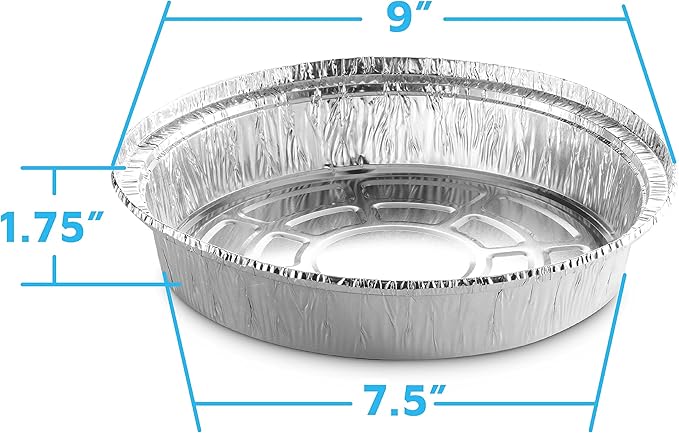MontoPack 9” Round Aluminum Foil Pans with Clear Lids | Disposable Containers with Straight Walls for Storing, Baking, Meal Prep & Reheating | Freezer & Oven Safe, Recyclable (100 Pack)