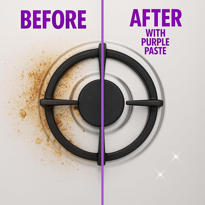 Purple Paste All Purpose Cleaning & Polishing Paste – Tough Stain Remover for Kitchen, Bathroom, Oven, Stove, Tile & Grout – Multi-Surface Cleaner Made in USA, 8oz (Pack of 3)