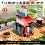 Cordless Coffee Maker for Milwaukee 18V Battery, 3 Brewing Options Drip Coffee Maker with Coffee Grinder, Portable Single Serve Coffee Makers for Camping, Travel, and Jobsite. (Tool Only)