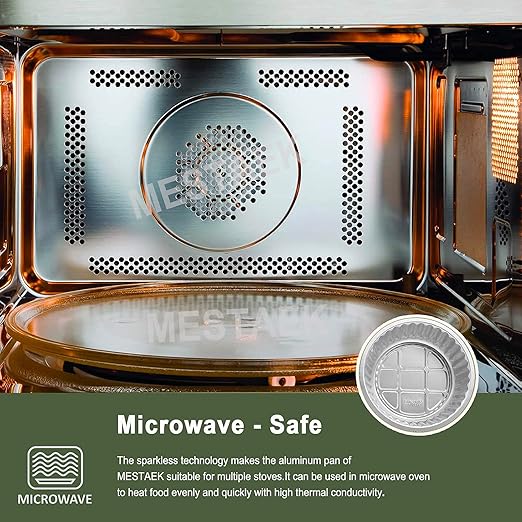 7" Deep Round Aluminum Foil Pans with Lids (5 Pack), Heavy Duty Grease-Resistant Foil Containers for Baking, Heating, Meal Prep & Food Storage, 2.7" Depth, 40oz