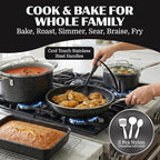 Granitestone Ceraluxe 20 Pc Ceramic Cookware Set Nonstick, Complete Pots and Pans Set Non Stick for Kitchen with Bakeware, Utensils & Steamer, Non Toxic Made Without PFOA PFOS, Oven & Dishwasher Safe