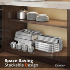 KScocina Chafing Dishes for Buffet, 4 Pack 5QT Square Stainless Steel Chafing Dish Set, Complete Buffet Warmer for Home Parties, Christmas & Catering Events (Grey)