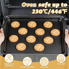 Baking Sheet Set of 3 - Carbon Steel Cookie Sheet for Baking, 17/15/13 Inch, Nonstick Baking Pan with Dual Handles, Stackable, Rust & Warp Resistant, Perfect for Baking, Roasting, and More