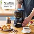 Elite Gourmet EHC-5055# Automatic Brew & Drip Coffee Maker with Pause N Serve Reusable Filter, On/Off Switch, Water Level Indicator, Black