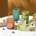 Moretoes Hobnail Drinking Glasses, 12 Piece Colorful Water Glass Cups, Mixed Vintage Glassware Set, 6pcs 12oz Highballs and 6pcs 10oz old Fashioned Glasses, Great for Cocktail, Whisky
